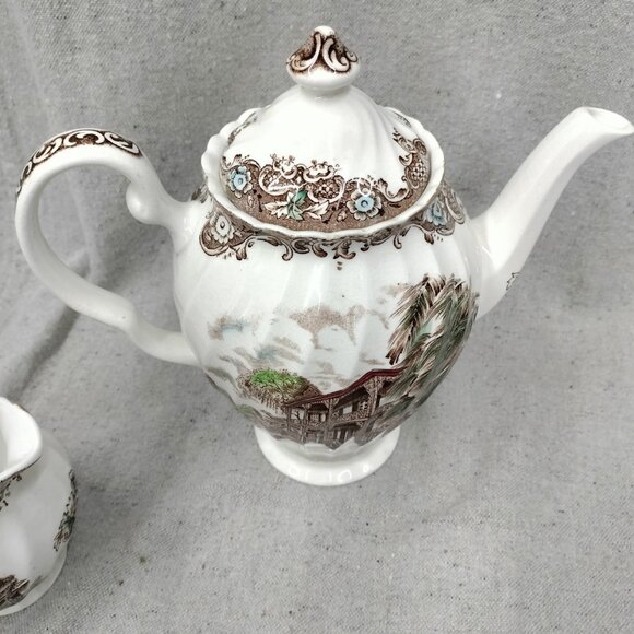 VTG Johnson Brothers Heritage Hall Coffee Pot Creamer French Provincial 4411 - Picture 8 of 12